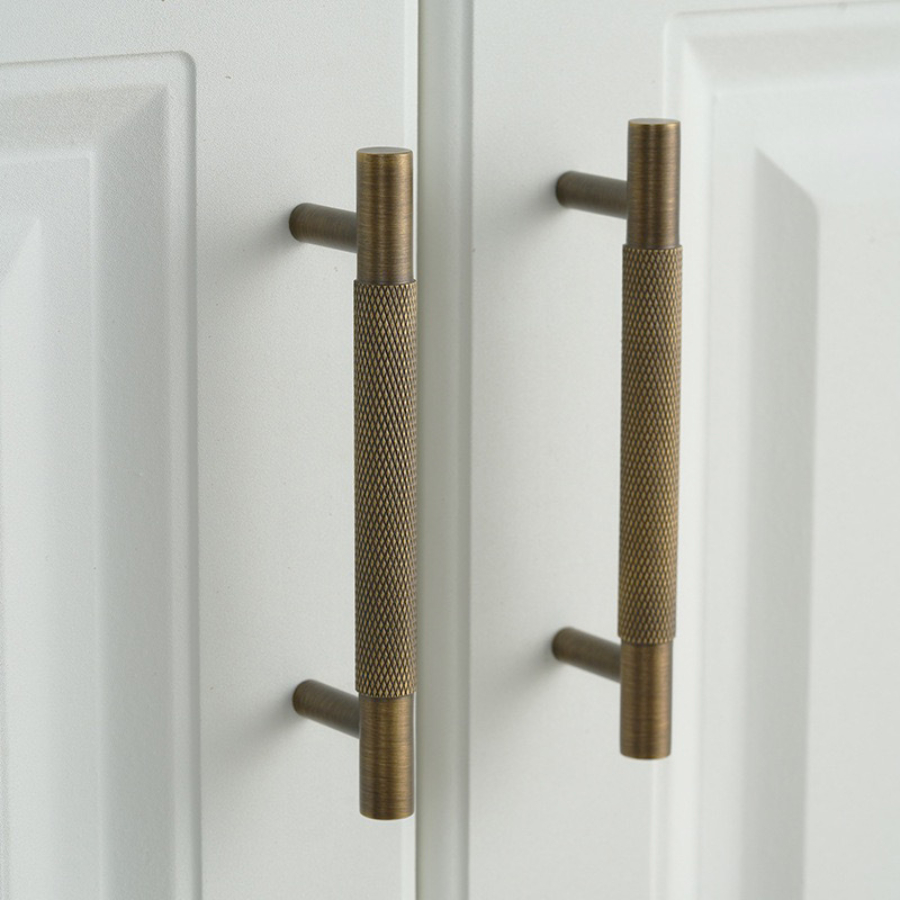 Furniture Hardware Jig - Nordic Knurled Vintage Solid Brass Handles