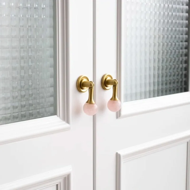 White Crystal Ball+Brass Furni - огляд і ціна Furniture Hardware Drop Pulls