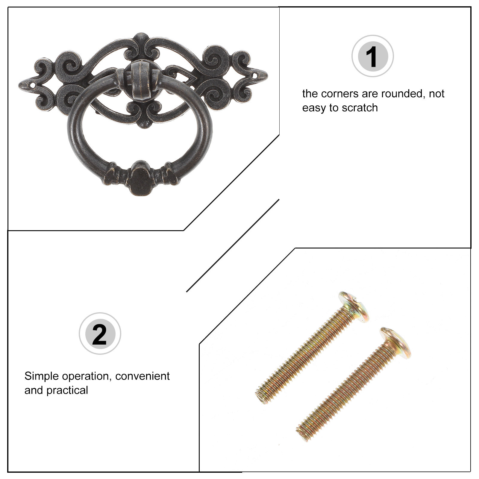 6Pcs Wardrobe Door Pulls Retro - огляд і ціна Furniture Hardware Drop Pulls