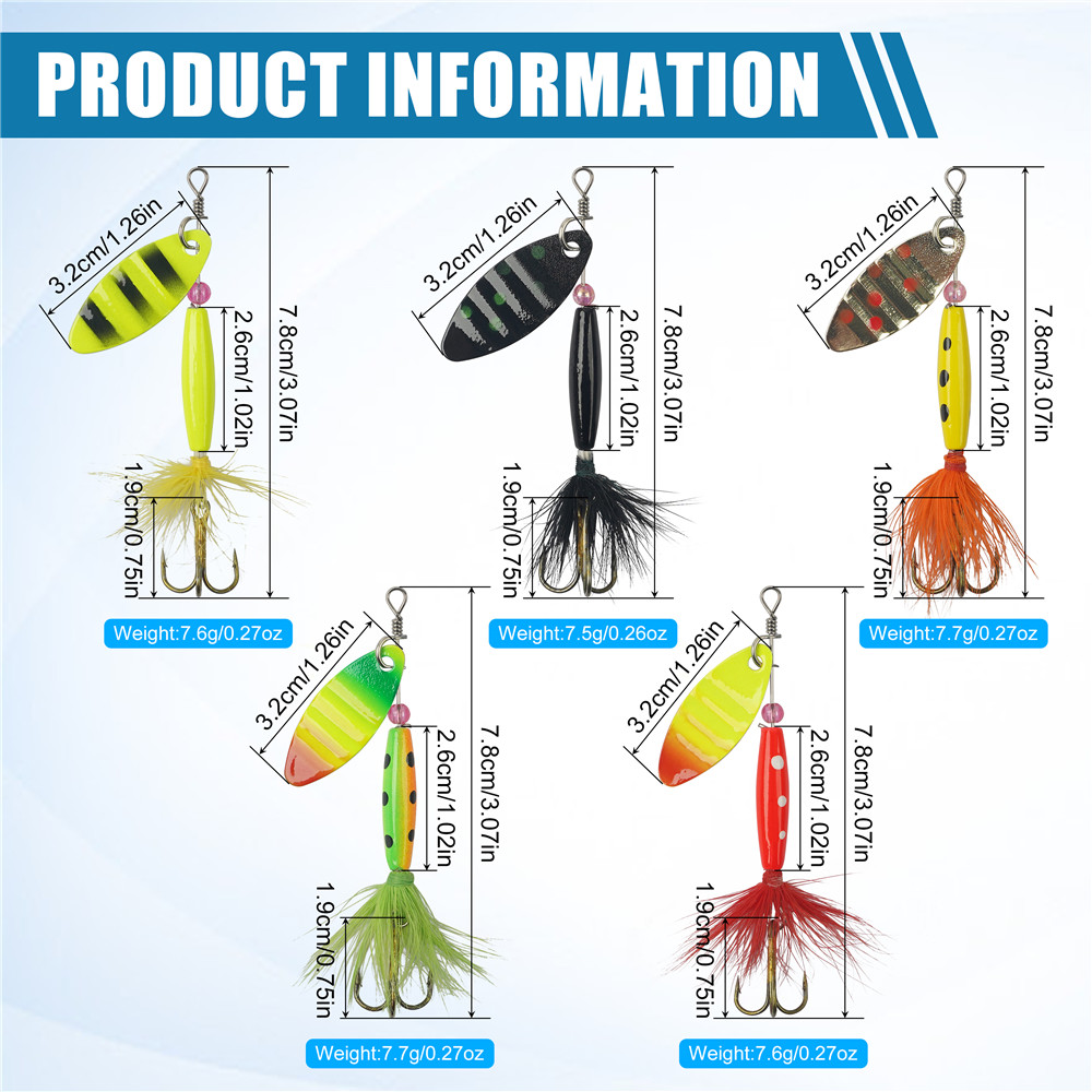 5/10/16Pcs Spinner Fishing Lur - огляд і ціна Furniture Hardware Jig